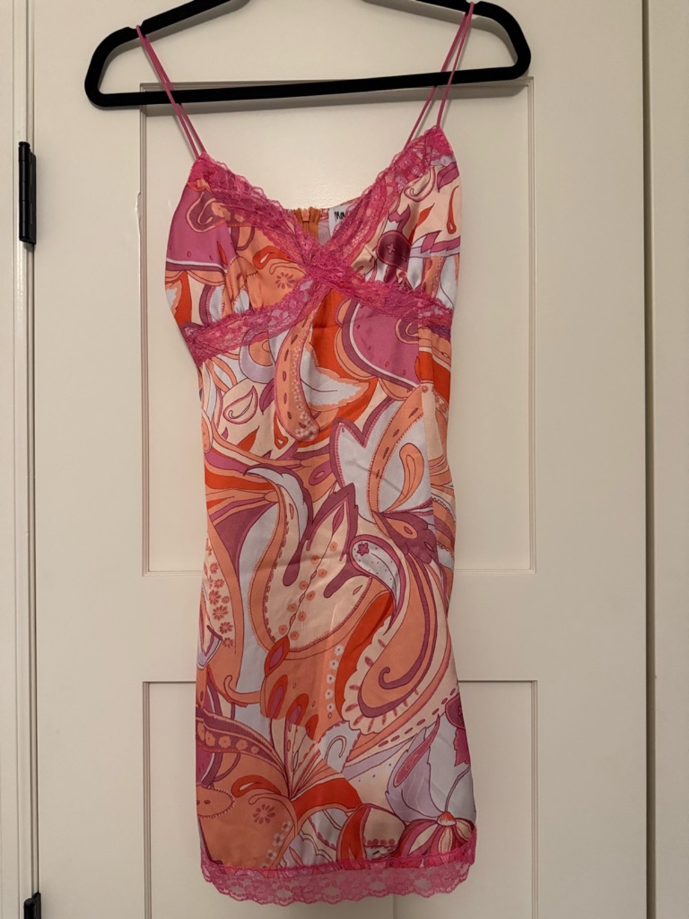 Princess Polly Pink & Orange Paisley Lace Chemise